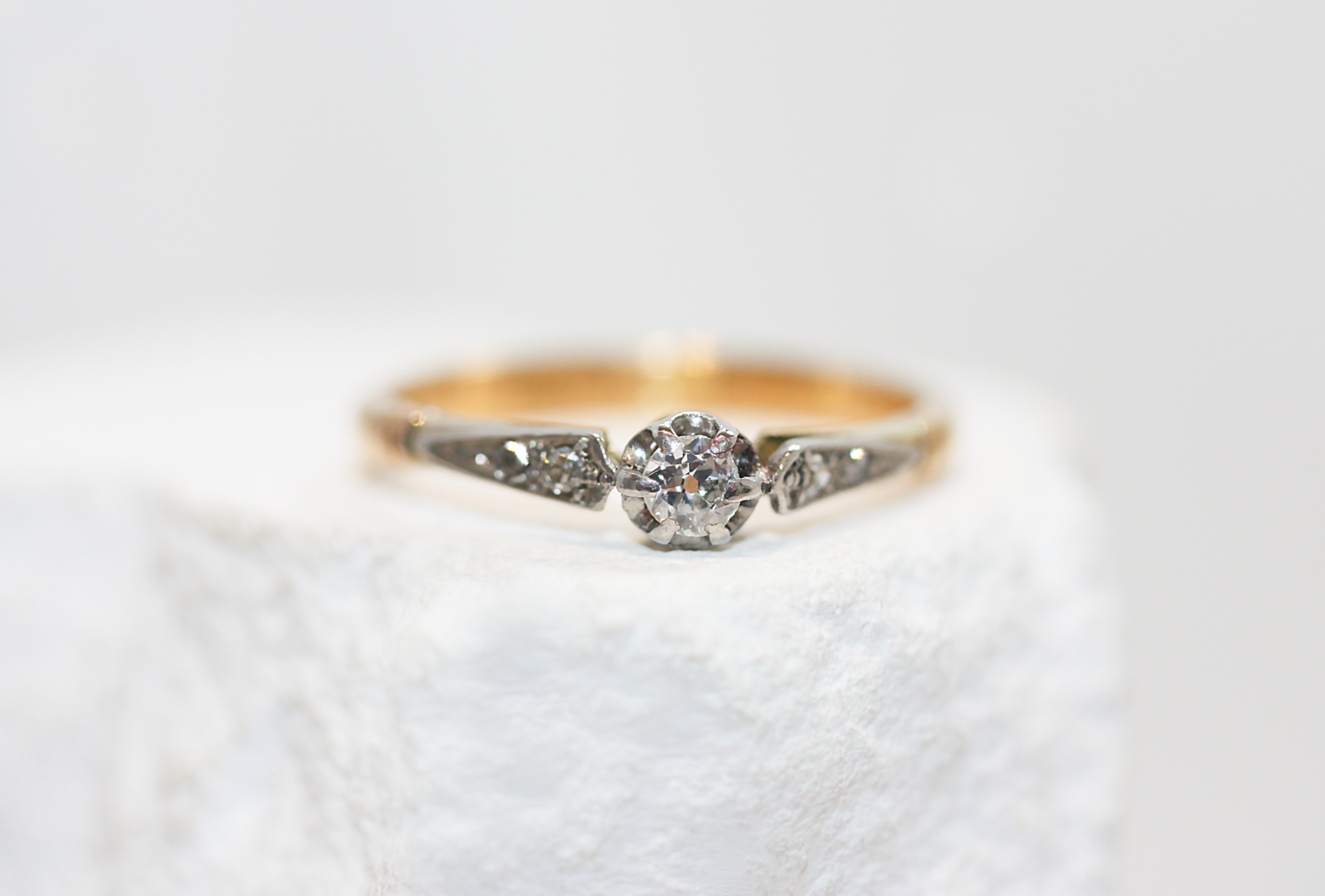 Antique 22ct Gold & Platinum Diamond Ring c, 1880–1930