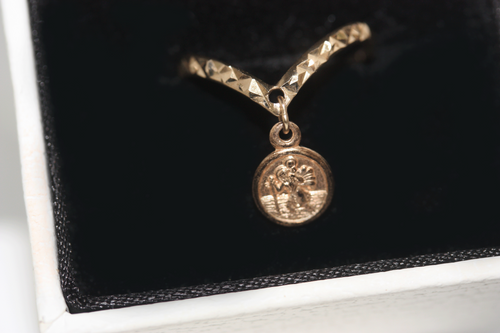 Rare, Vintage 9ct Gold Delicate Wishbone Pendant Ring Ft St