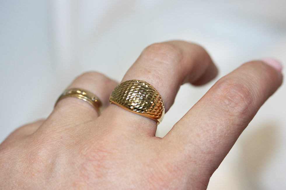 Thumbnail: Modern 9ct Gold Diamond-Cut Band Ring