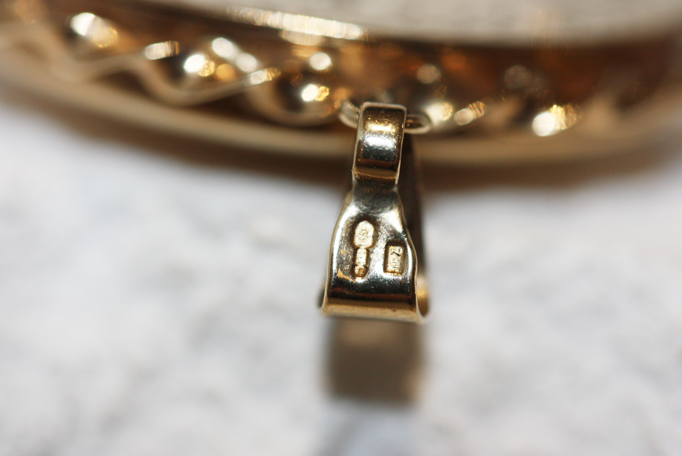 Thumbnail: Antique 9ct Gold Engraved Locket Pendant