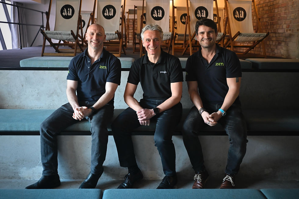Left – right: Dan Saunders, Zeti Founder & CEO, Matt Bass, Head of Specialist Sales at Paragon SME Lending, and Dave Kennon, Zeti Commercial Director (Image credit: Paragon Bank)