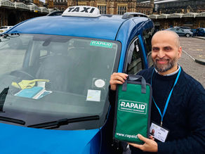 Bristol blue taxis equipped with emergency RAPAID trauma kits to respond to knife crime and serious accidents