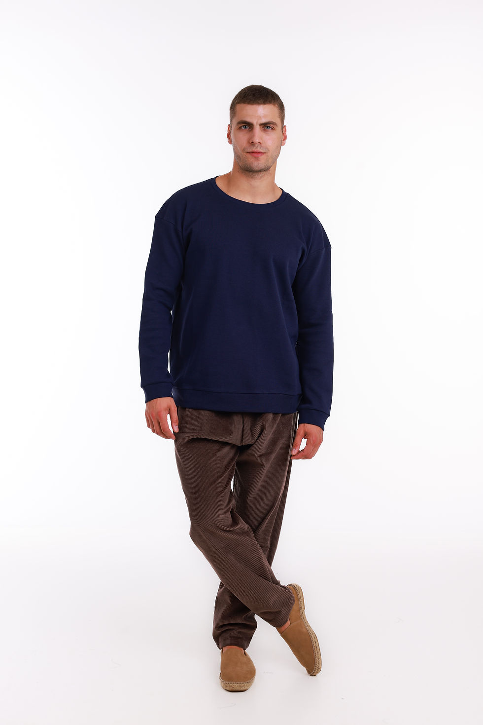 Thumbnail: Cotton Ribbed Long Sleeve Pullover