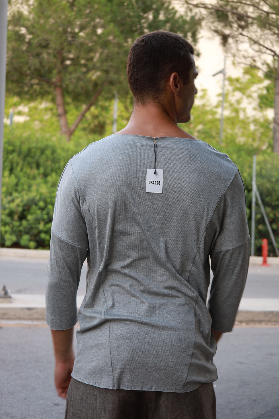Thumbnail: Cotton Ribbed 3/4 Sleeve Shirt