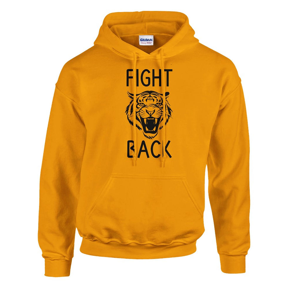 Men's Roaring Tiger Hoodie – Fight Back Slogan, Soft Blend Fabric