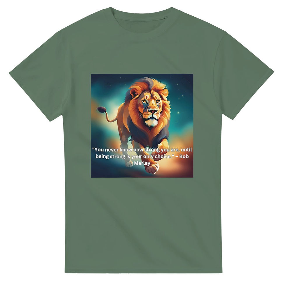 Men's Inspirational Lion T-Shirt - Bob Marley Quote
