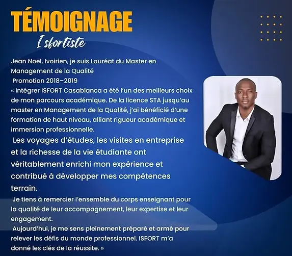 Temoignage jean noel Master qualité isfort maroc.webp