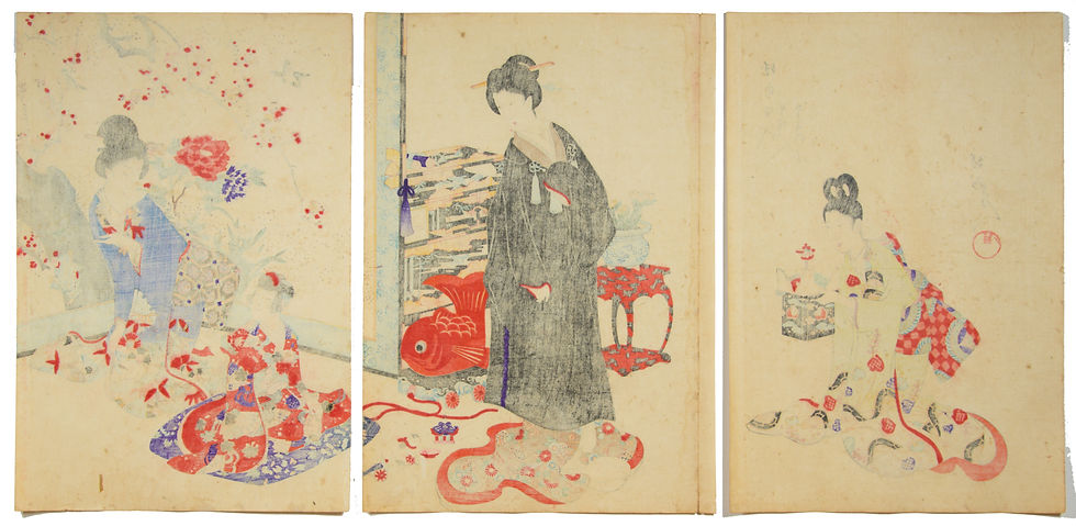 サムネイル： 【真作】明治時代: 楊州周延「徳川時代貴婦人の図　愛子の図」 | Nihonlux