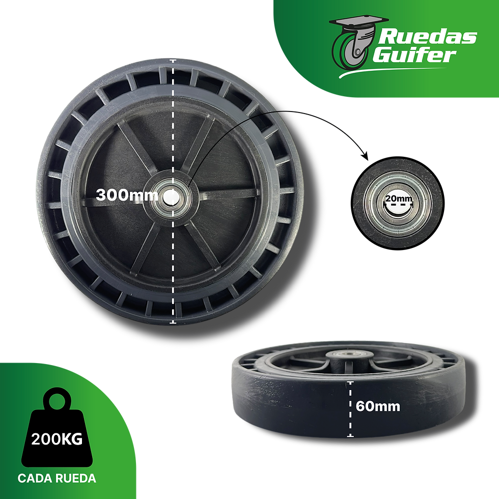Miniatura: Rueda Maciza Para Carros Carretas Pvc 300mm Ruleman