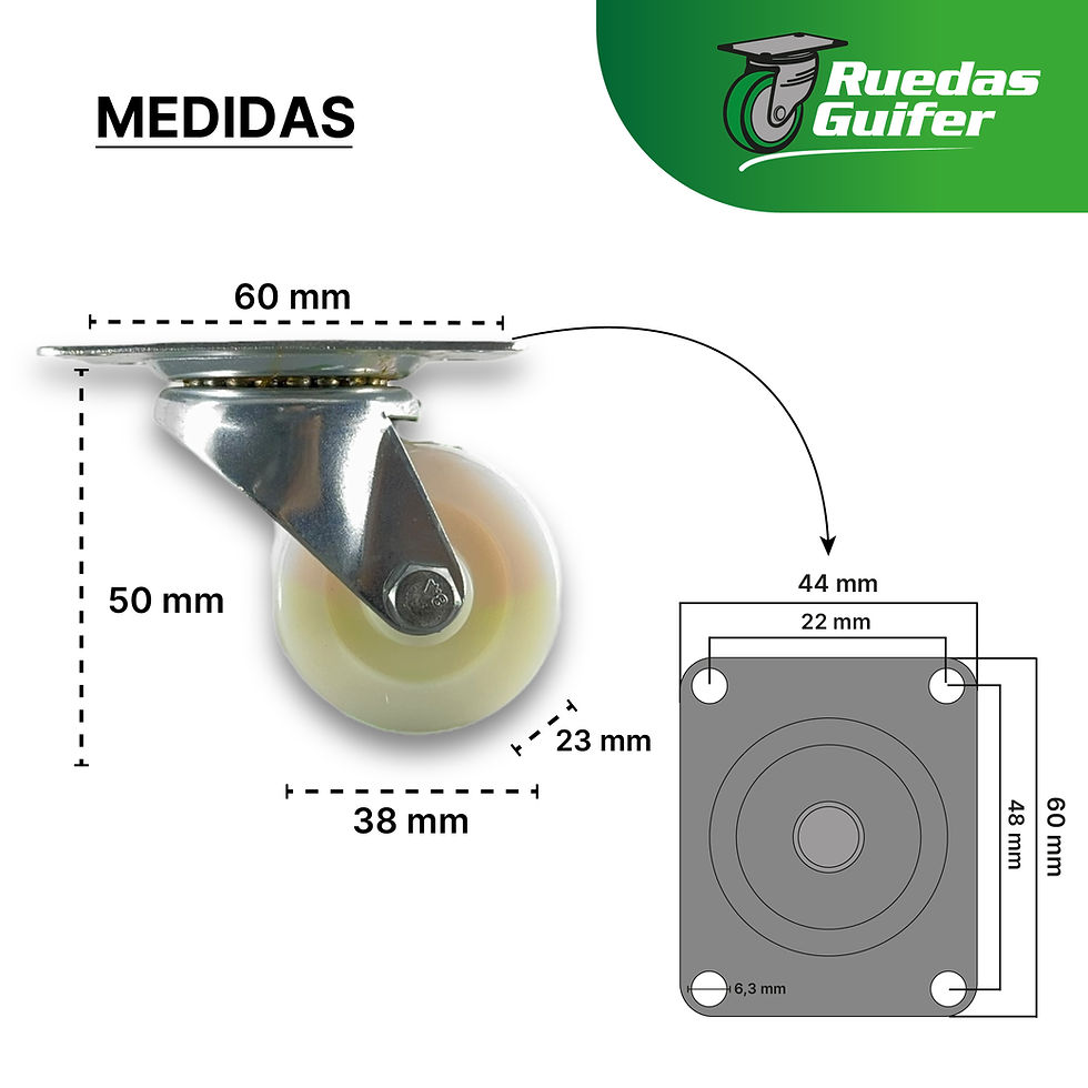 Miniatura: Rueda Giratoria Nylon y Marfil 38mm