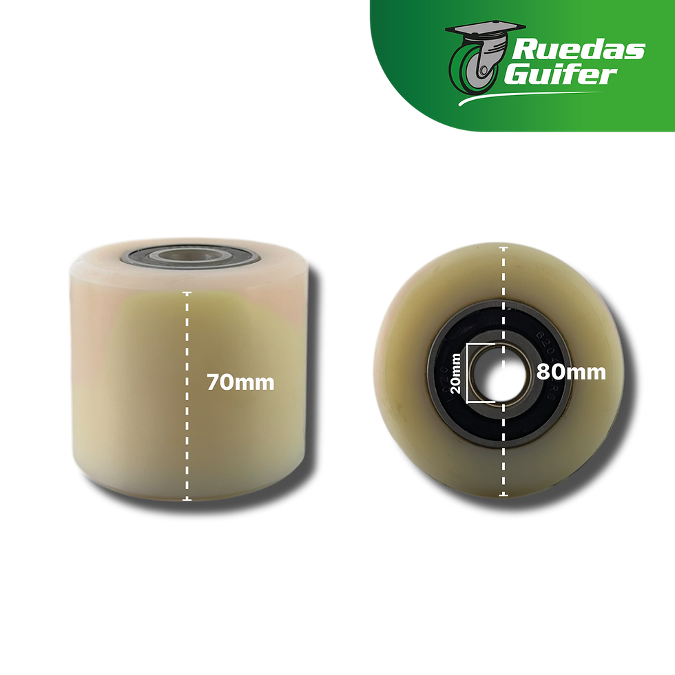 Miniatura: Rodillo Rueda Para Zorra Hidraulica 80x70mm Nylon