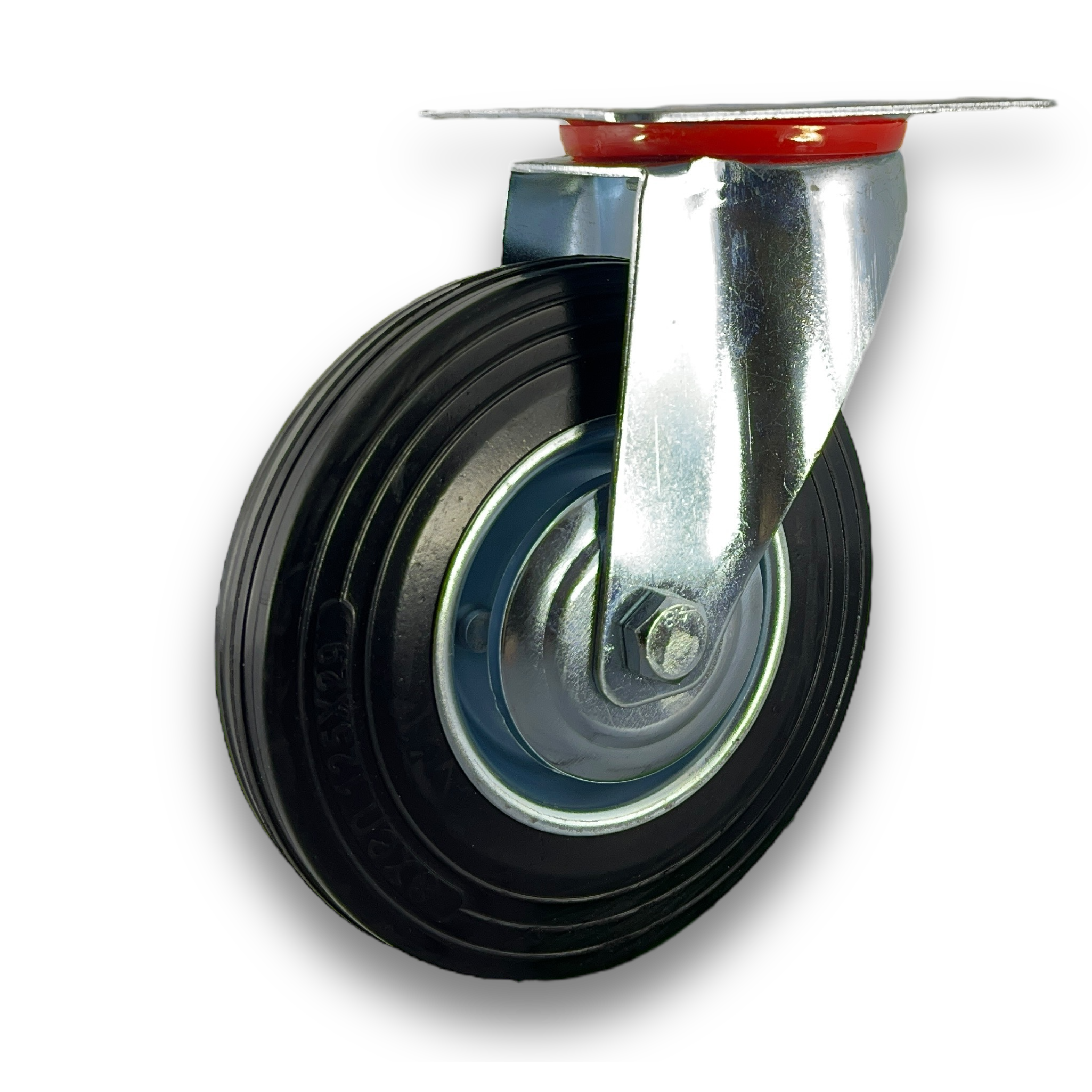 Rueda Chapa Y Goma Giratoria 200mm