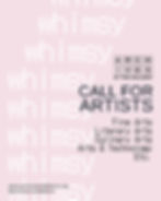 A call for art poster for an art exhibtion titled Whimsy