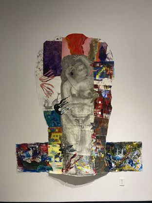 a mixed media portait of a person