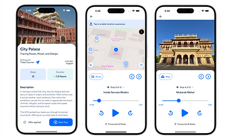 Screenshots of City Palace Audio Guide on the Tourismo App