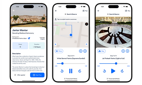 Screenshots of Jantar Mantar Audio Guide on the Tourismo App