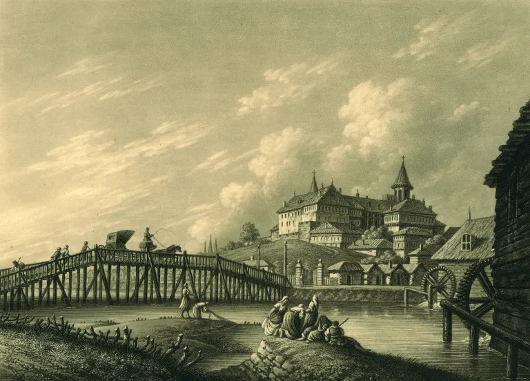 Palat domnesc din București (după W. Watts, 1806).