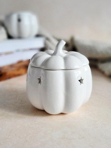 White Pumpkin Wax Melt Burner | Tealight Wax Warmer