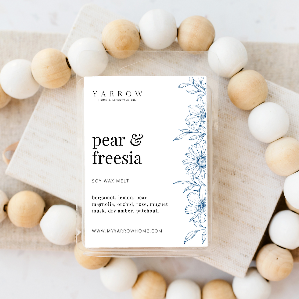Pear & Freesia Wax Melts | Elegant Floral & Fruity Scent with Bergamot & Amber | Handmade Soy Wax, Long-Lasting & Vegan