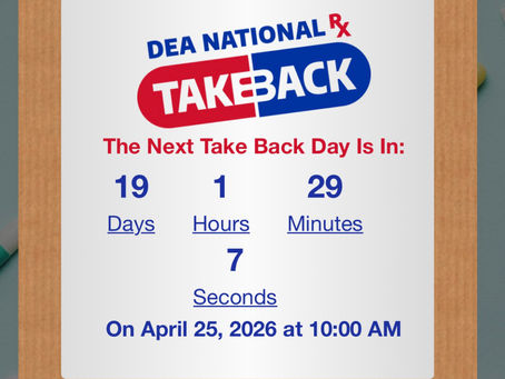 DEA National Take Back April 25th, 2026