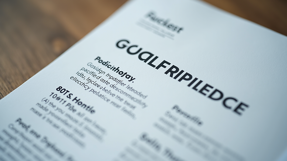 Close-up view of a printed carer profile with qualifications and experience