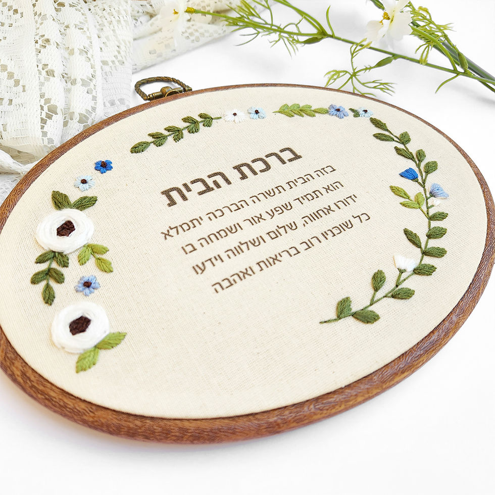 תמונה ממוזערת: ברכת הבית - דגם אובלי תכלת