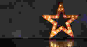 Illuminated star shaped sign