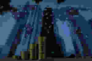 coins in front of a map