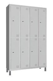 Armário de aço ou roupeiro de aço com 8 portas para funcionários.