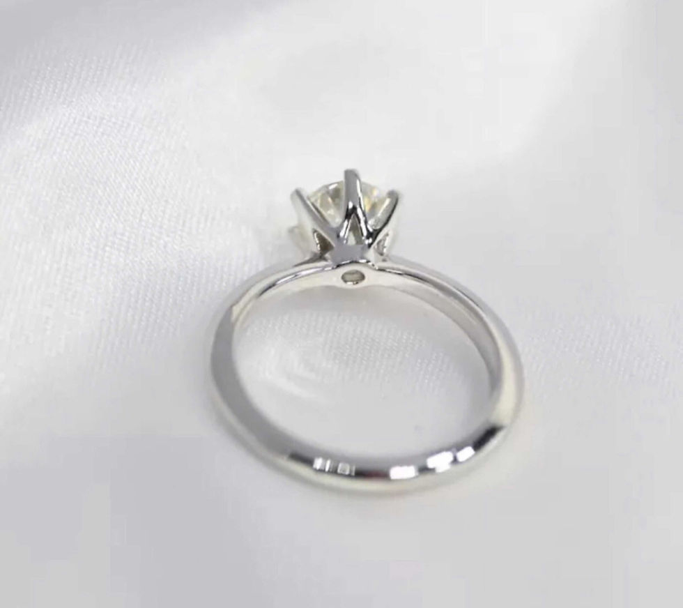 Miniatura: Prata 925 - Anel solitário Romance 0.5ct de Moissanite brilhante