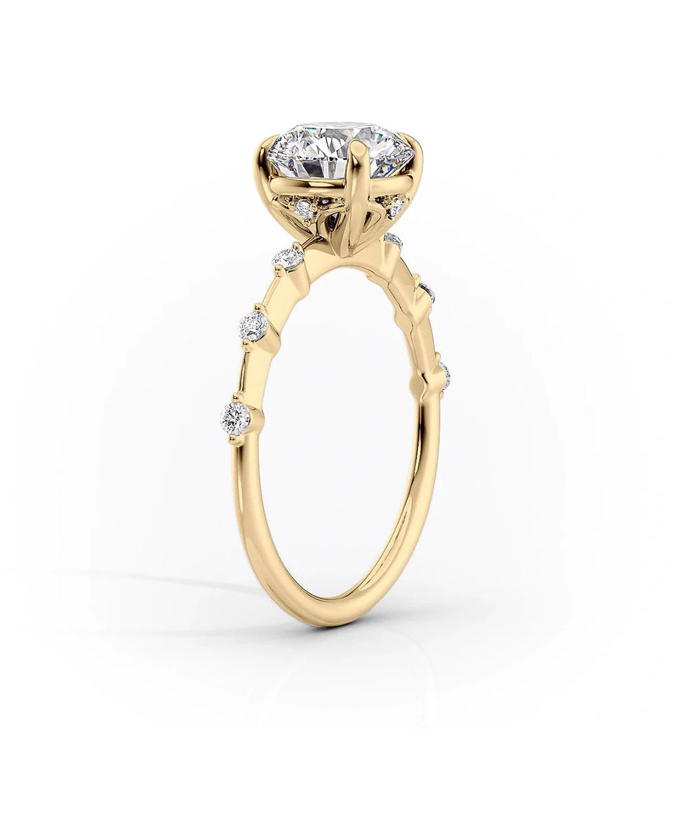 Miniatura: Ouro  18k - anel solitário Luana de Moissanite brilhante