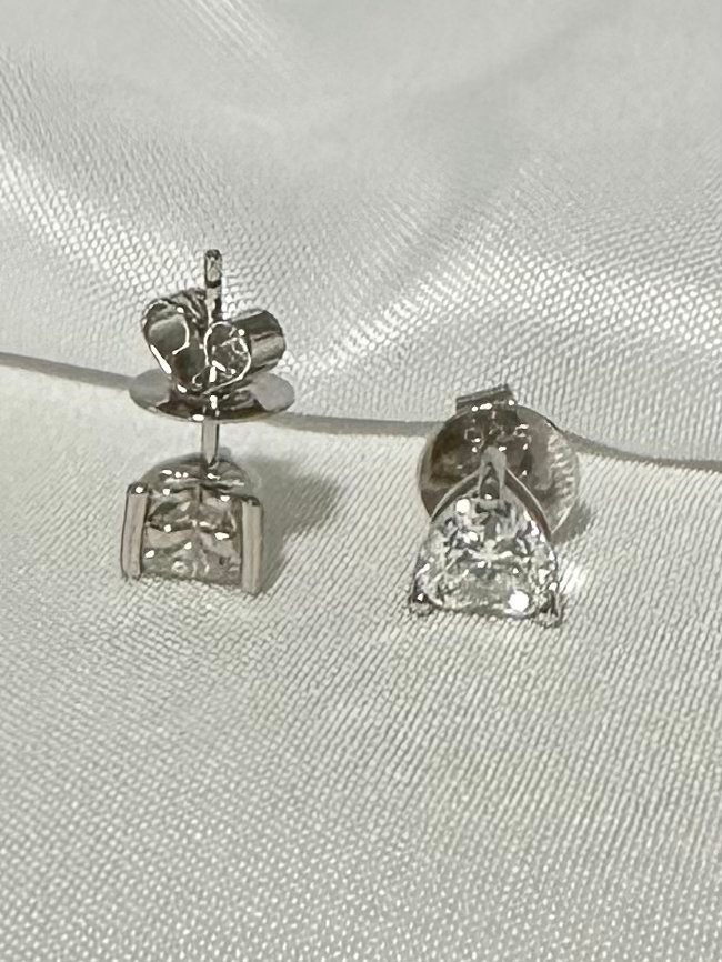 Miniatura: Prata 925 - brincos solitário de Moissanite na lapidação coração 