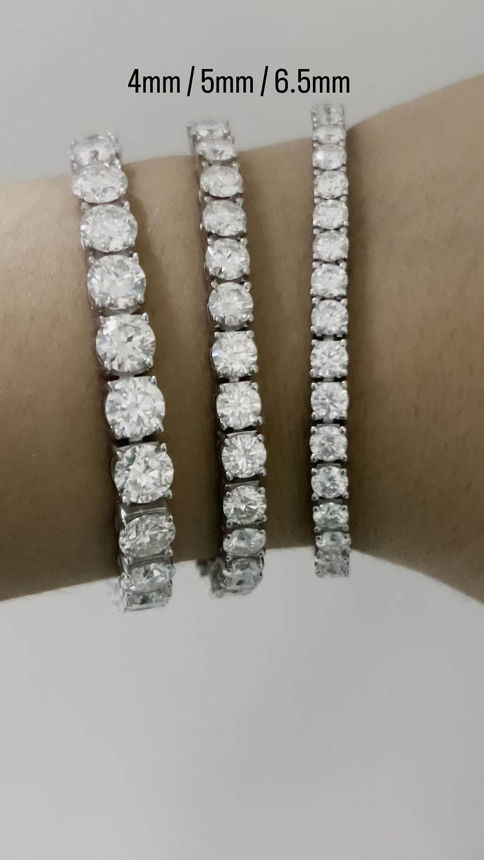 Miniatura: Prata 925 - pulseira riviera 0.5ct cada Moissanite brilhante (5mm)