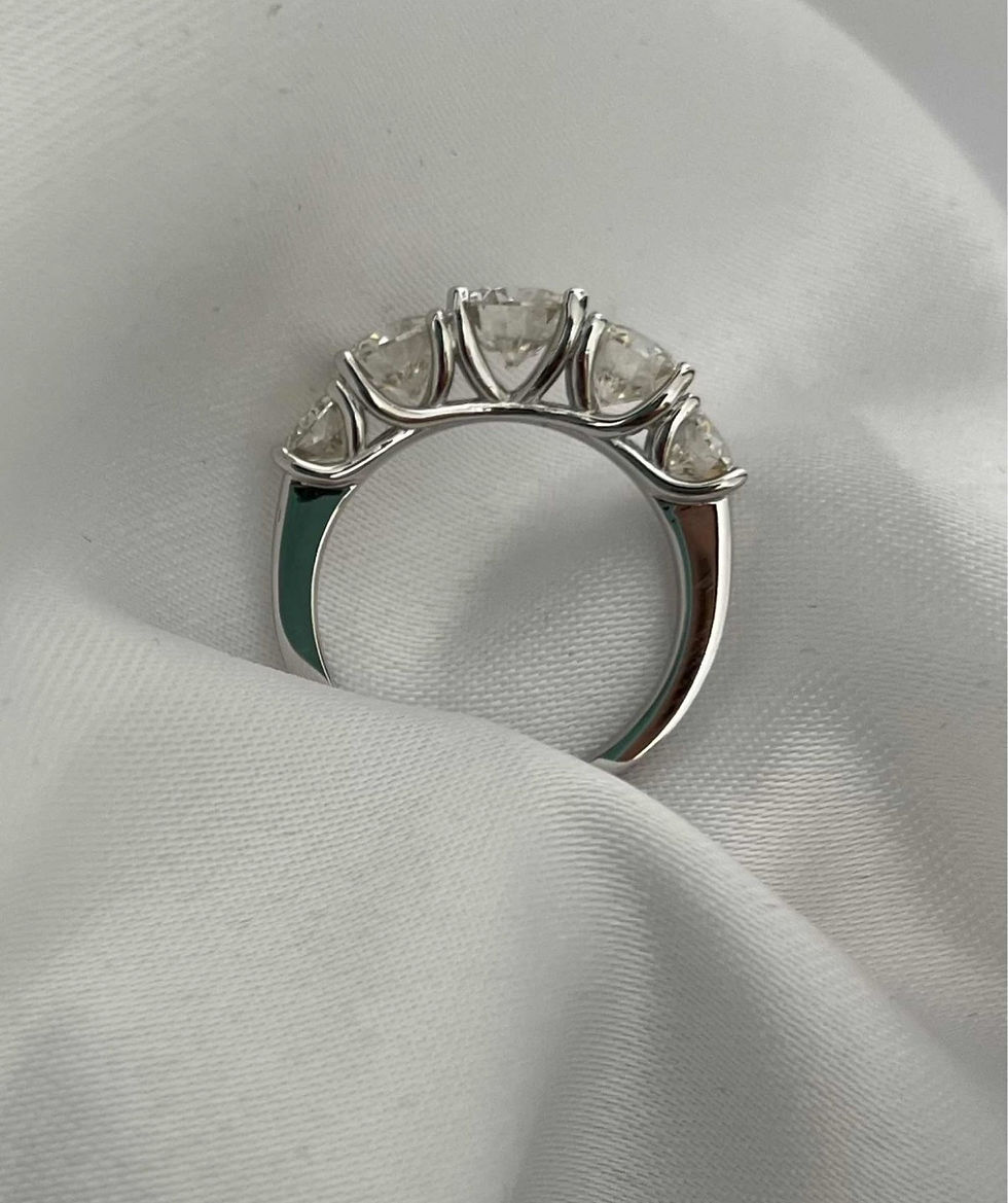 Miniatura: Ouro 18k - meia aliança Elara degrade de Moissanite brilhante