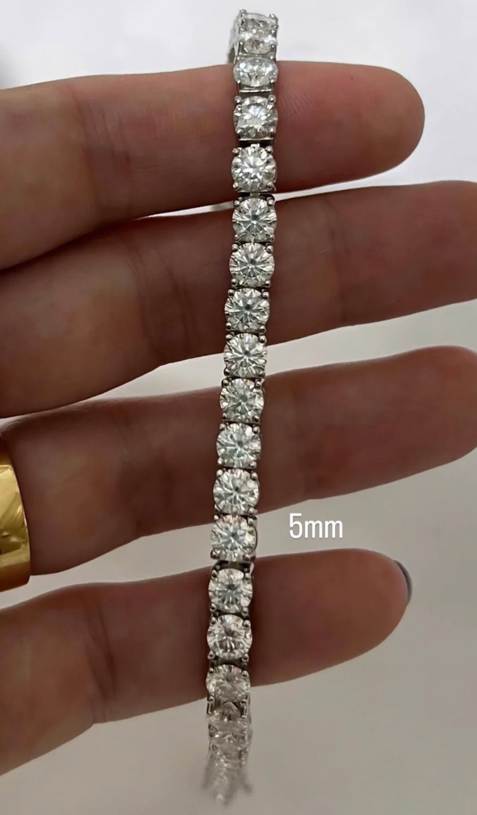 Miniatura: Ouro 18k- pulseira riviera 0.5ct cada Moissanite brilhante (5mm)