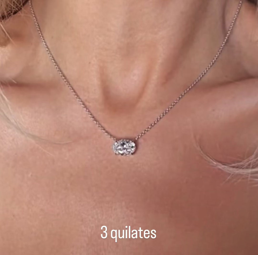 Miniatura: Ouro 18k - Colar  solitário Deyse lapidação oval de Moissanite 