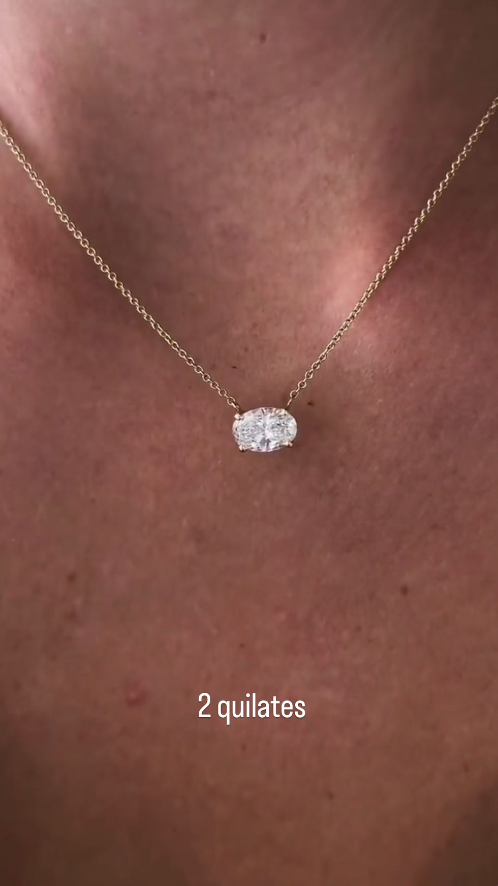 Miniatura: Ouro 18k - Colar  solitário Deyse lapidação oval de Moissanite 