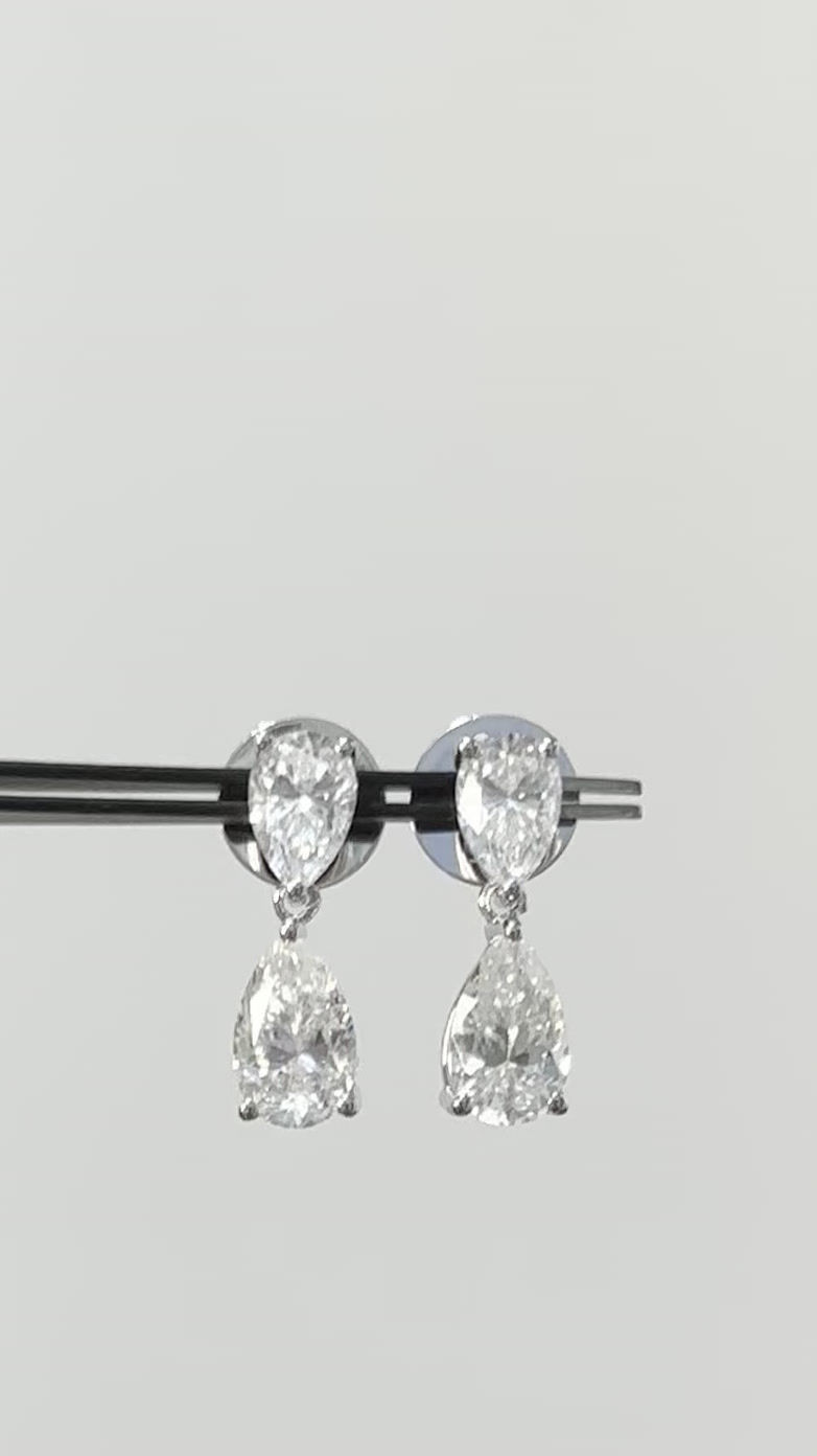 Miniatura: Prata 925 - brincos pendente Rosana de Moissanites gota 