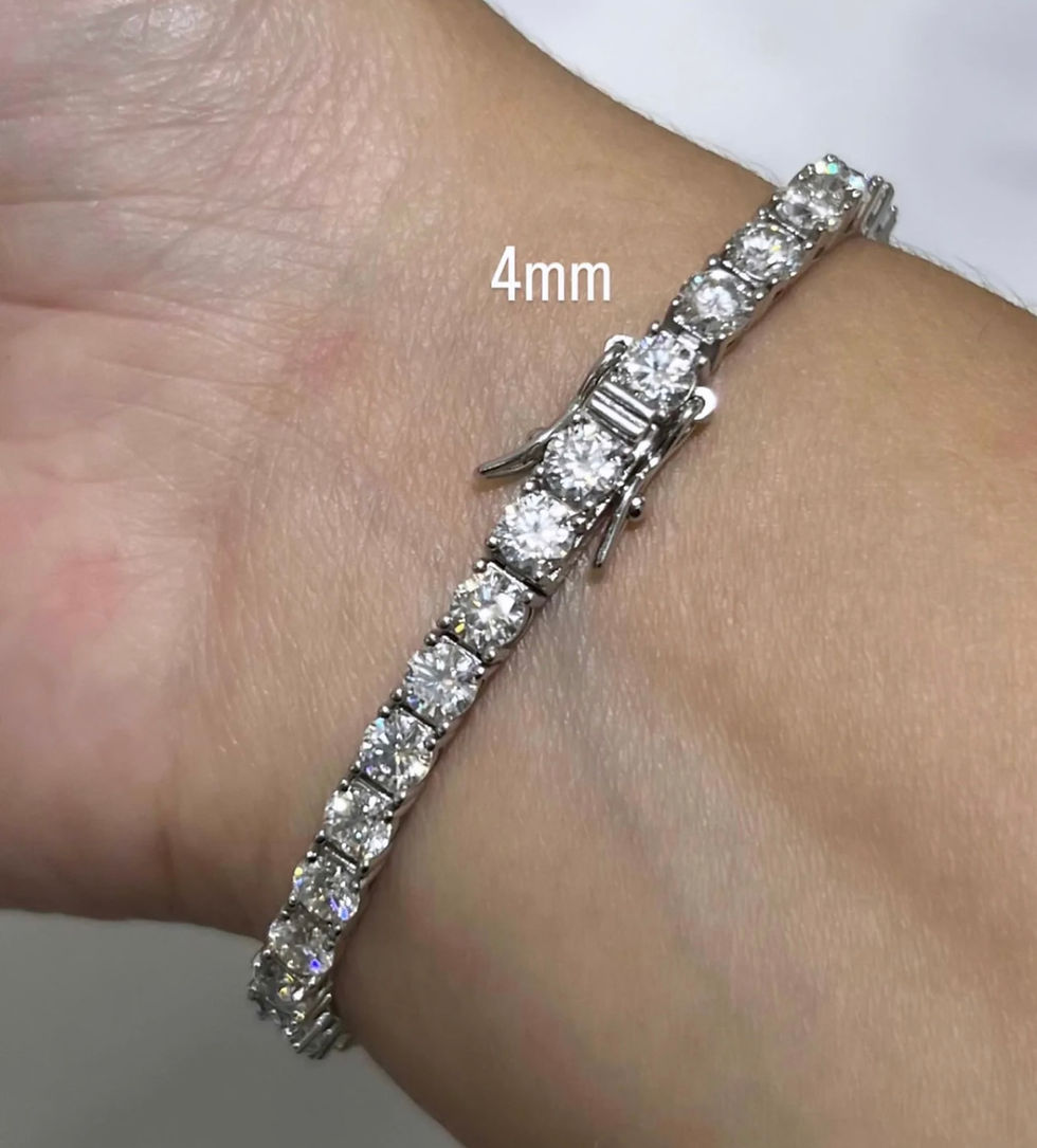 Miniatura: Prata 925 - pulseira riviera 30 pontos cada Moissanite (4mm)