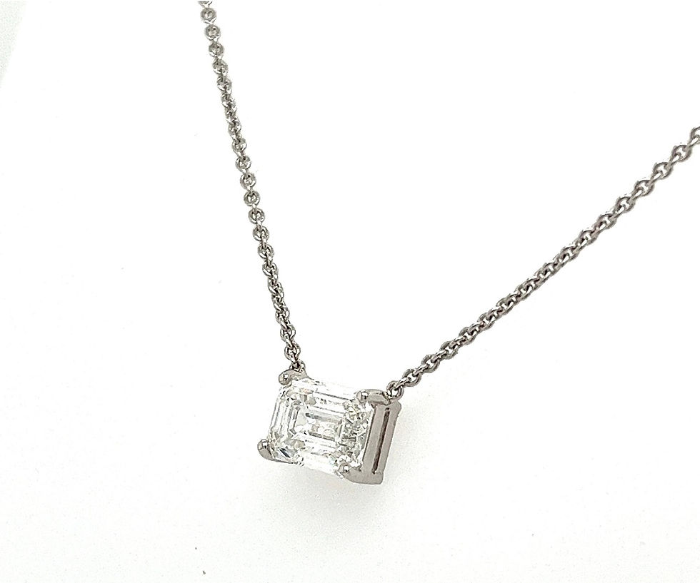 Miniatura: Ouro 18k - colar solitário Aline de Moissanite lapidação esmeralda