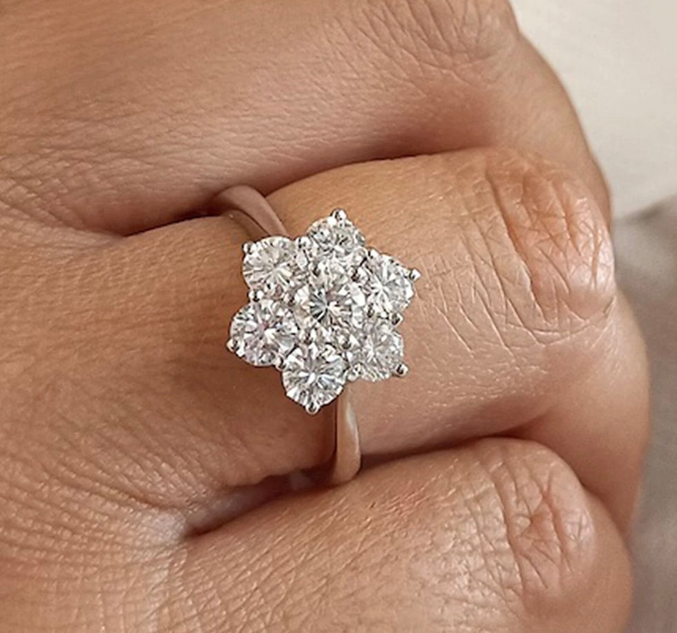 Miniatura: Ouro 18k - Anel flor 1.4 cts totais de diamantes lab grown  