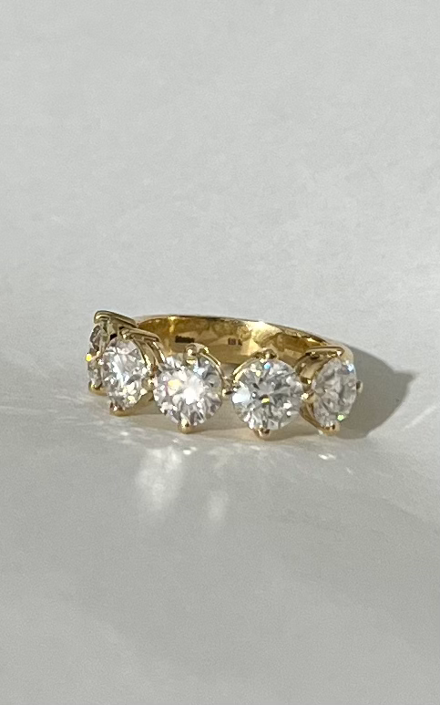 Miniatura: Ouro 18k - Meia aliança Florença 80 pontos (6mm) cada diamante lab grown 