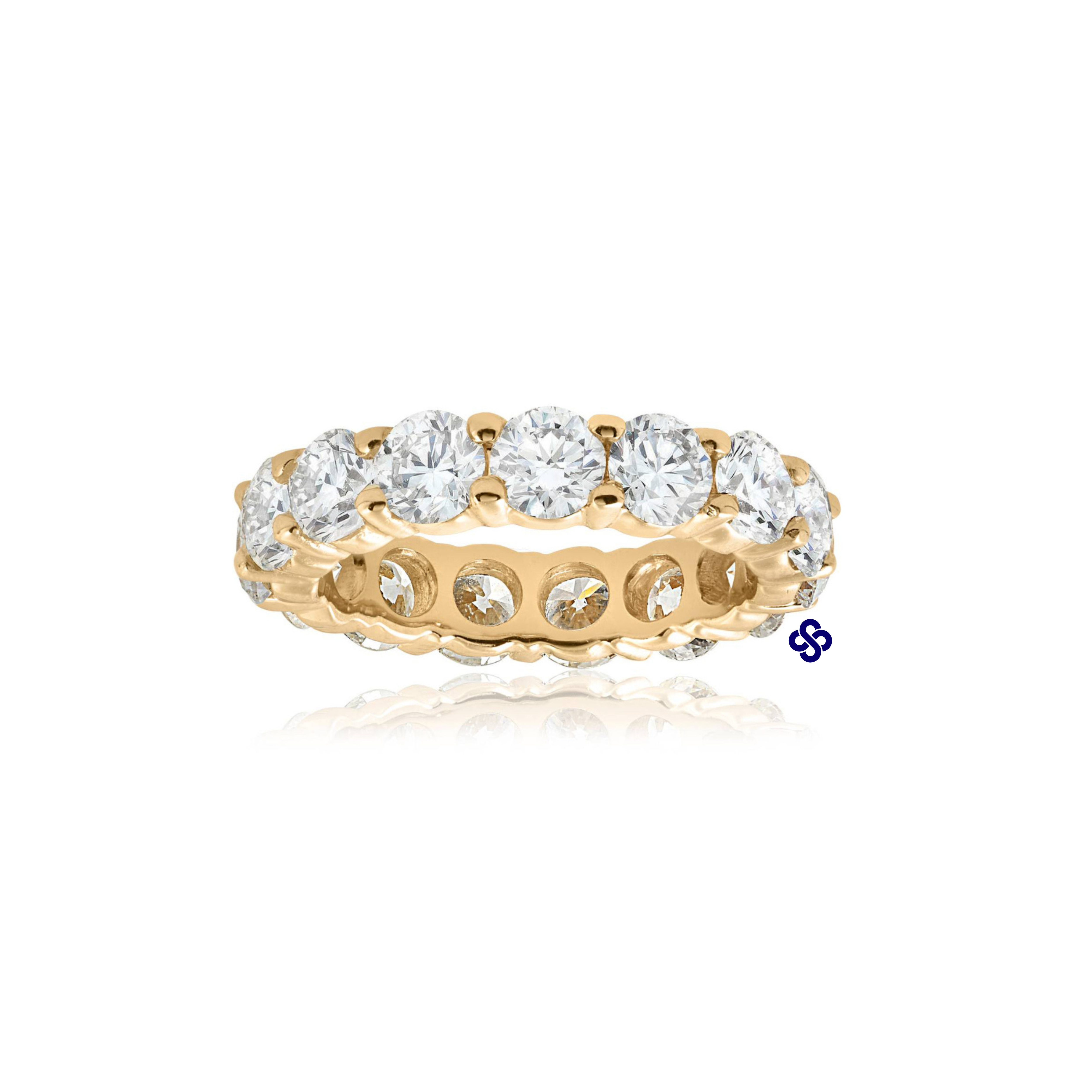 Ouro 18k - aliança eternity 30 pontos cada Moissanite brilhante 