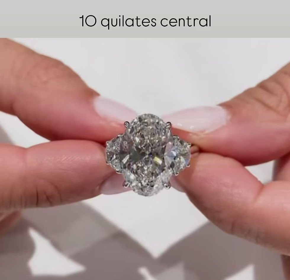 Miniatura: Ouro 18k - Anel Lara de diamante lab grown central oval - three stones