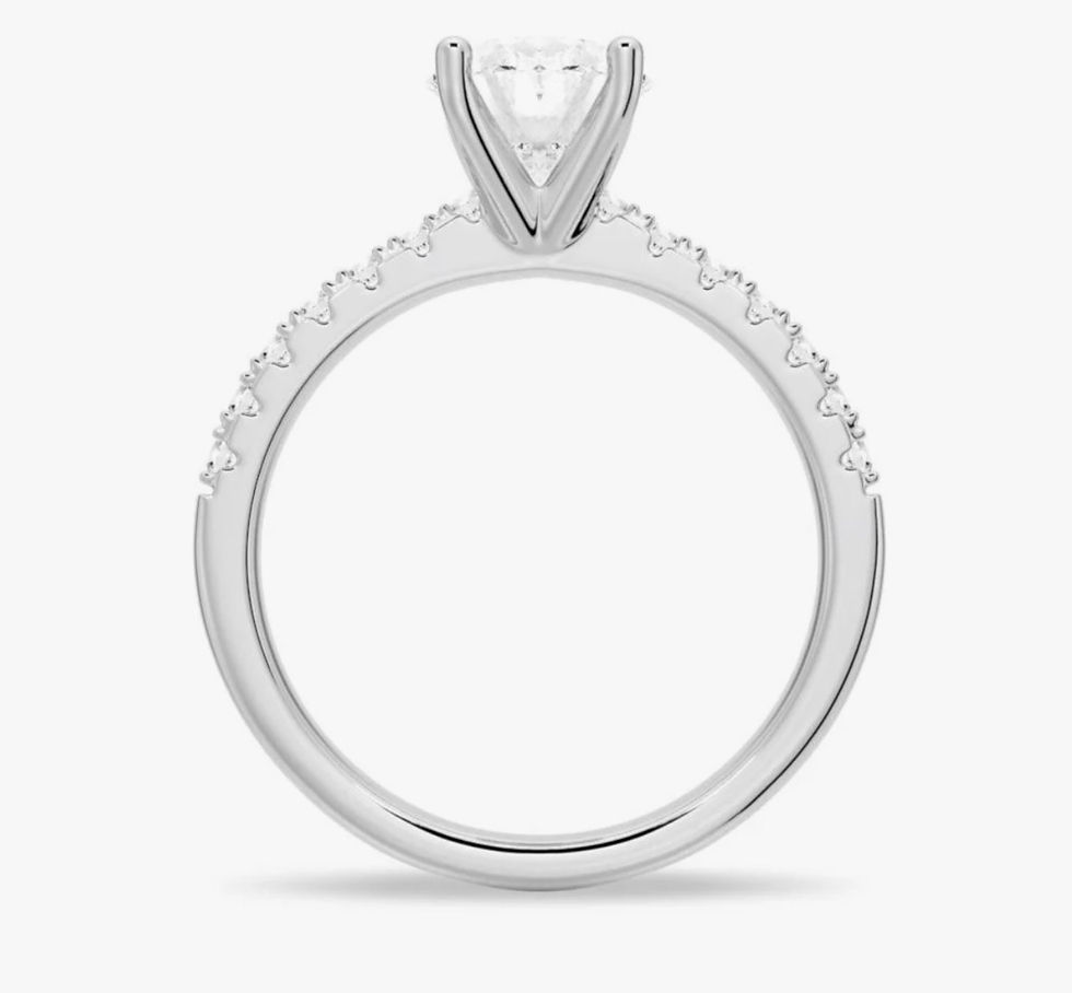 Miniatura: Ouro 18k - anel solitário Mariana de Moissanite oval