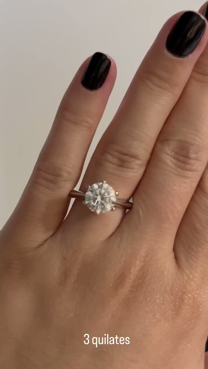 Miniatura: Prata 925- anel solitário Romance 5 cts de Moissanite brilhante