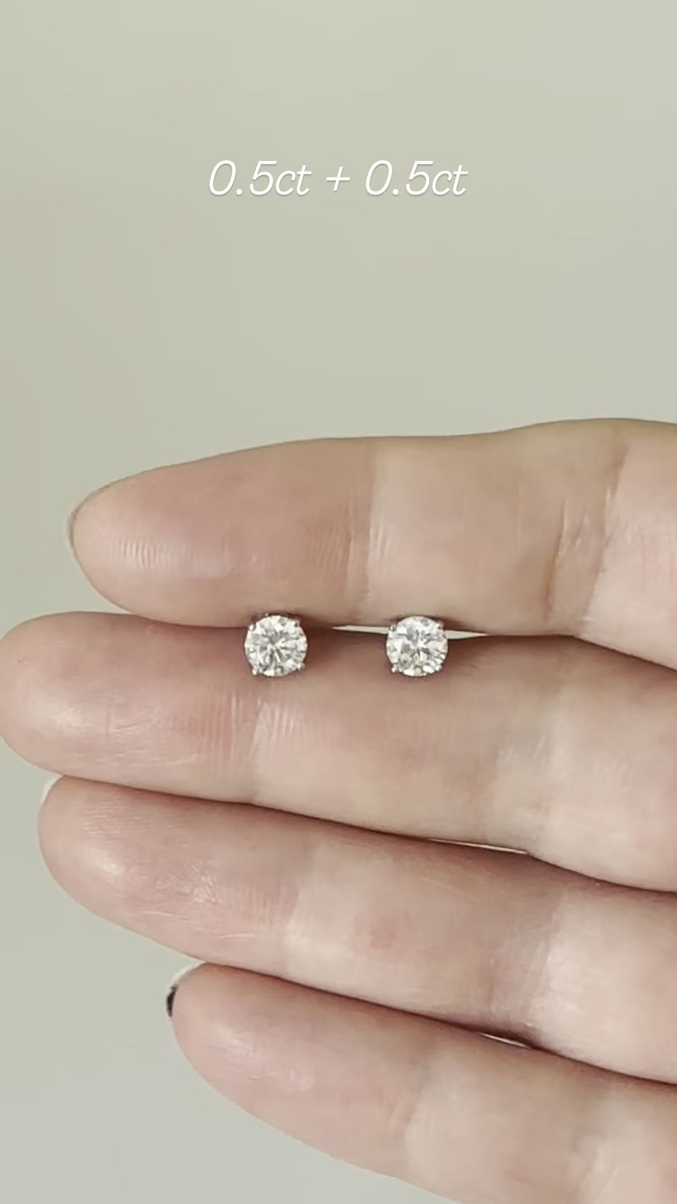 Miniatura: Ouro 18k - brincos solitário Ana 0.5ct cada diamante Lab Grown brilhante