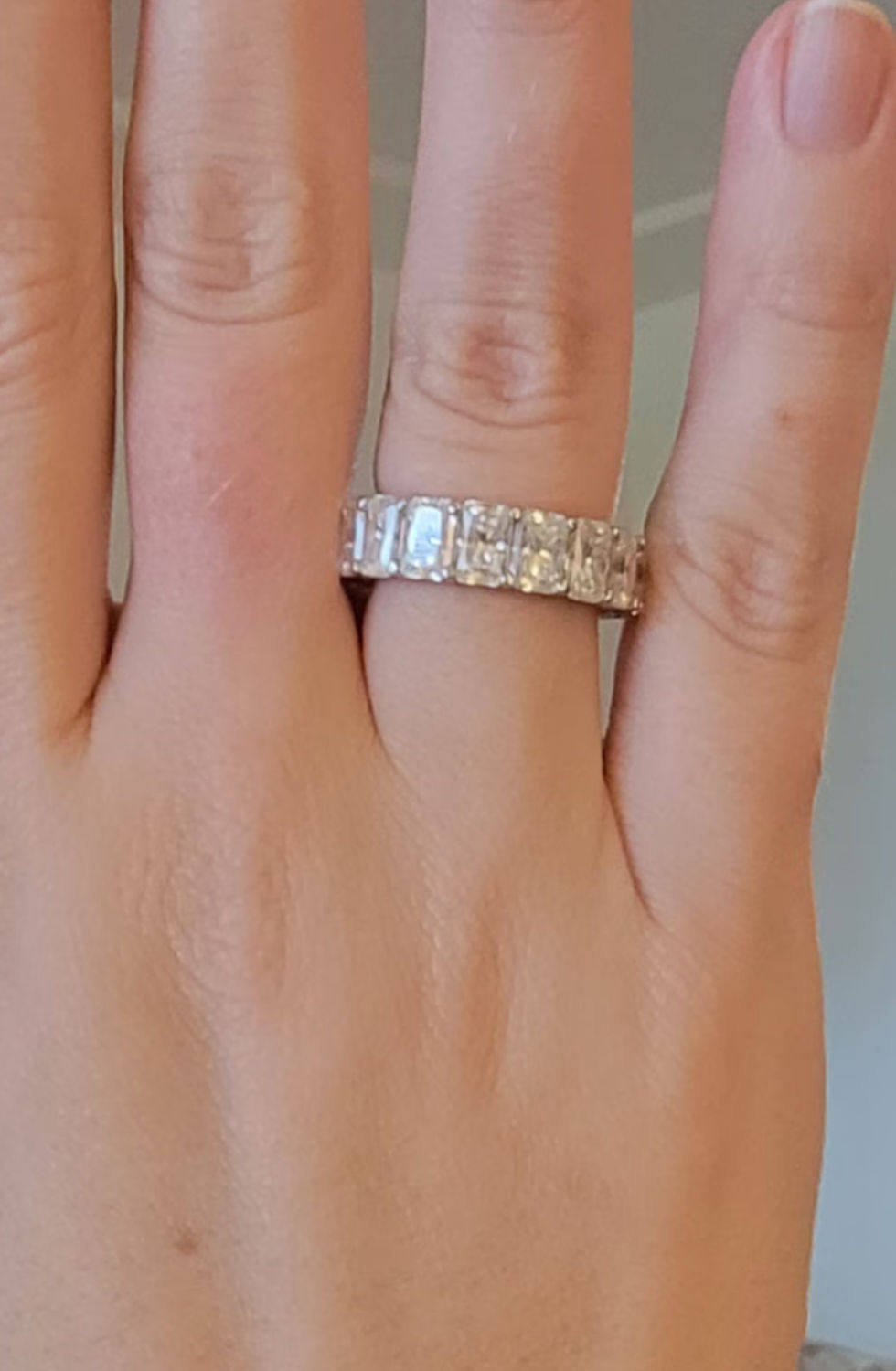 Miniatura: Ouro 18k - aliança 80 pontos cada Moissanite lapidação radiante
