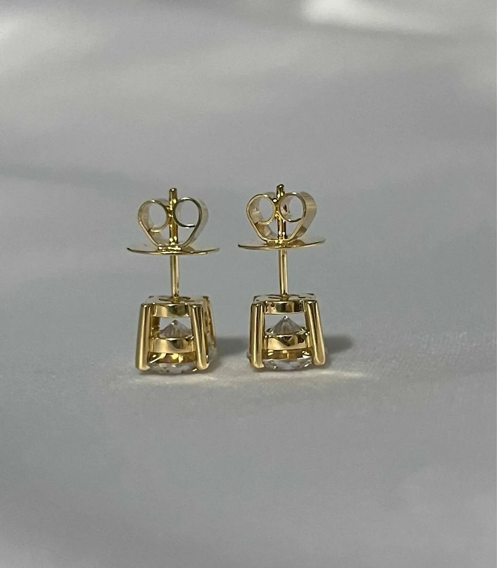 Miniatura: Ouro 18k - Brincos solitário Ana 2 cts cada diamante Lab Grown brilhante