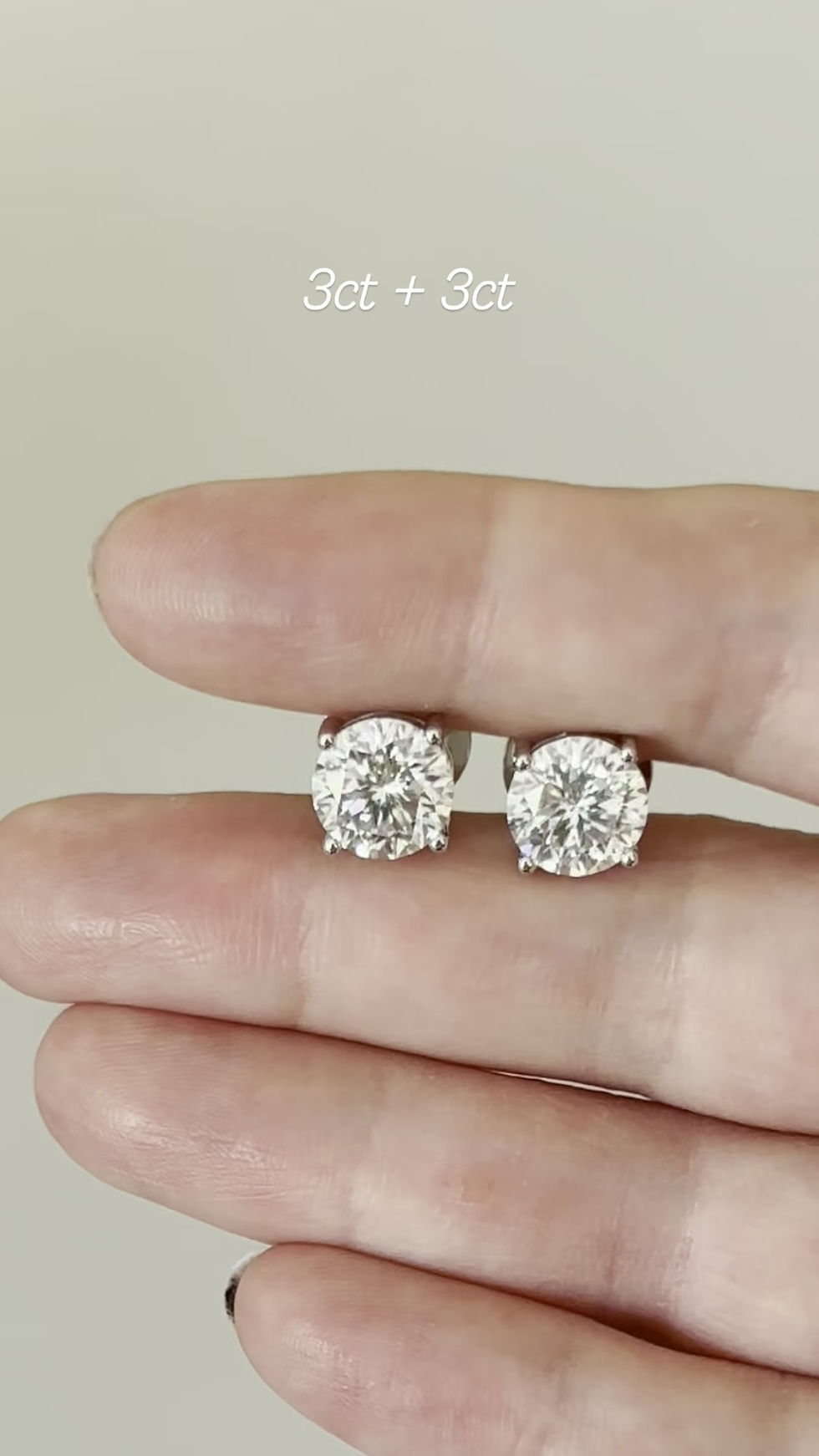 Miniatura: Prata 925 - Brincos solitário Ana 3 cts cada Moissanite brilhante 